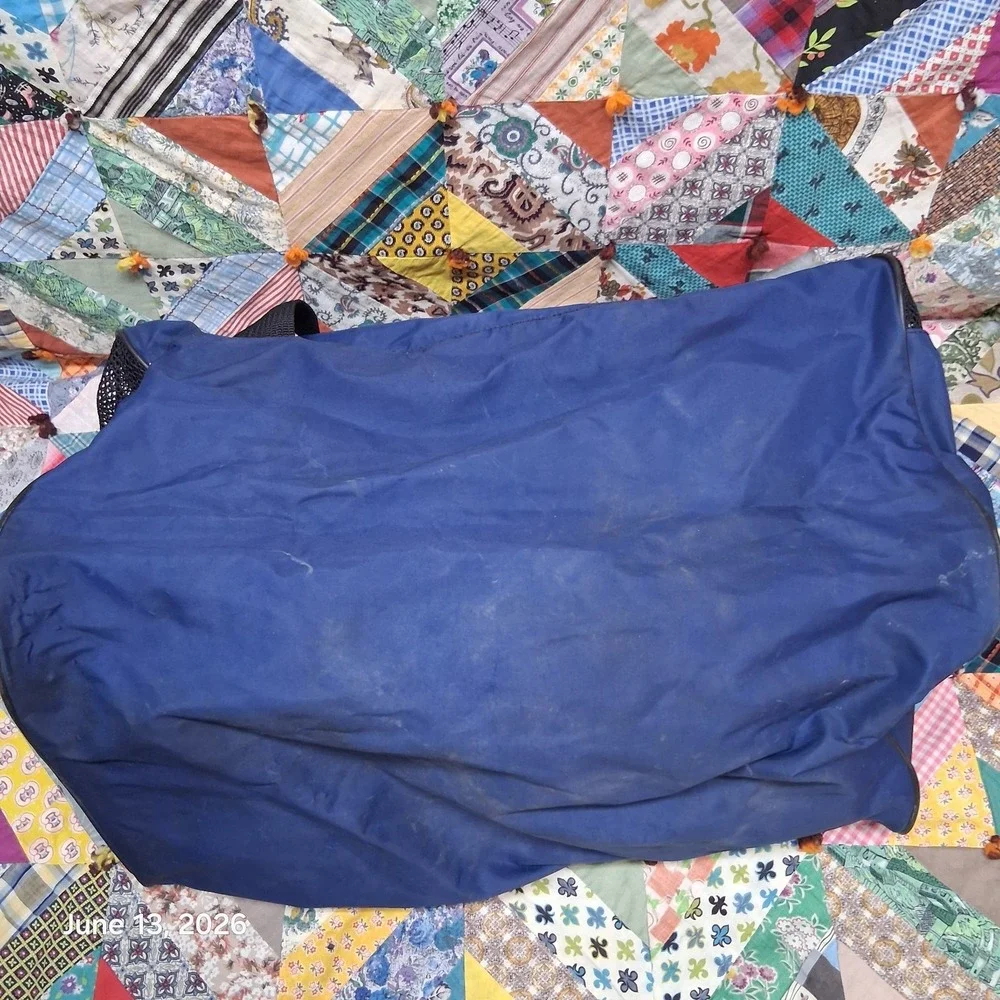 Vintage Nike Blue Yellow Swoosh Gym Duffle Bag Large 1 Pocket